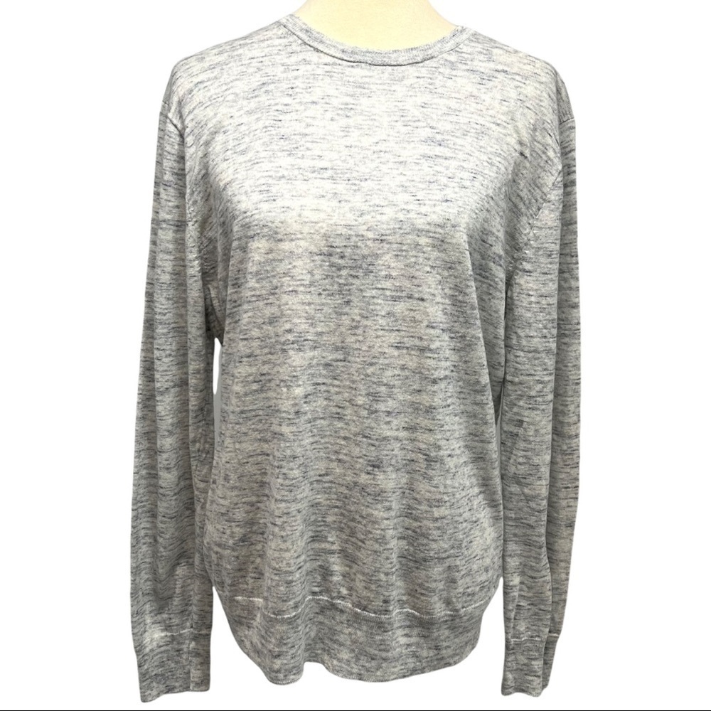 J. Crew Factory Blues Heather Linen Blend Crew Neck Sweater - Picture 2 of 10